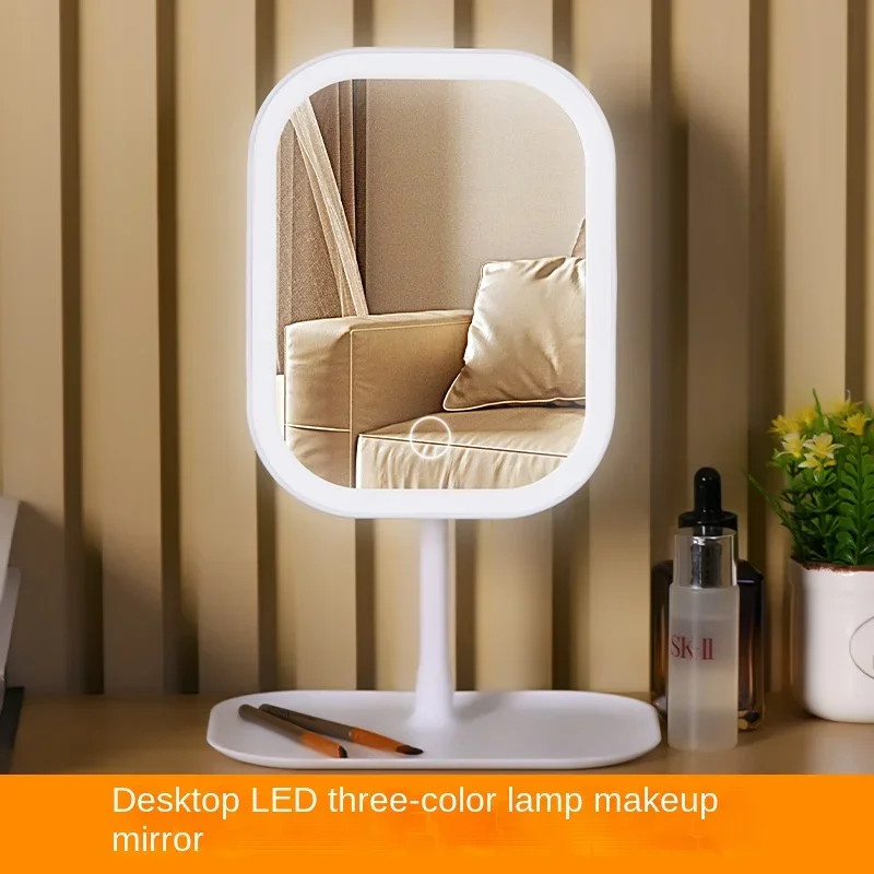 LED Makeup Vanity Mirror Touch Control 3 Light Modes Desktop Dressing Table Mirr