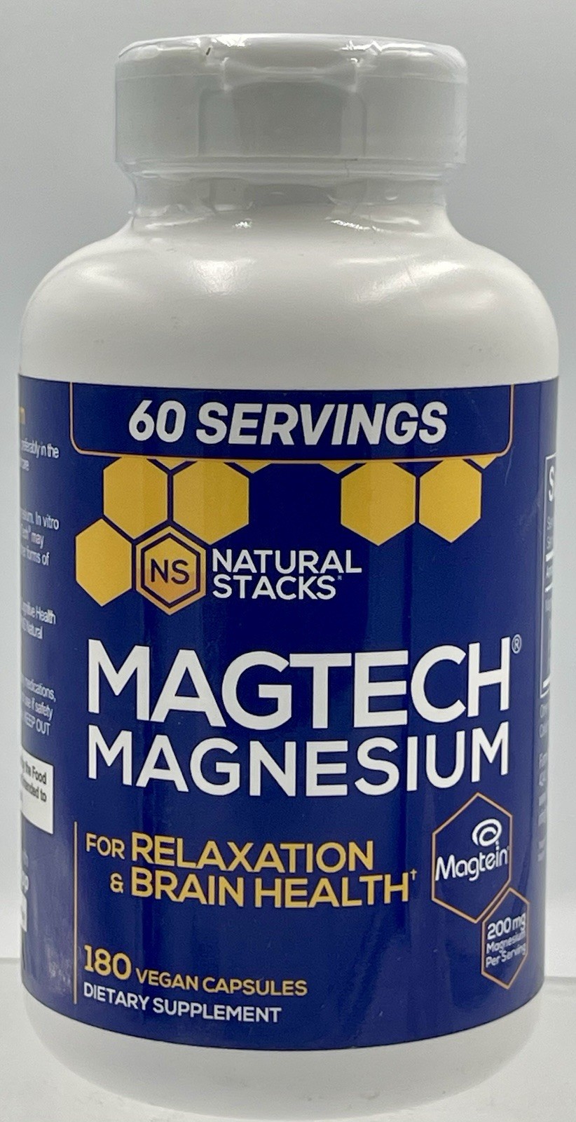 Natural Stacks Magtech Magnesium – 180 Vegan Capsules – Expires 11/2028