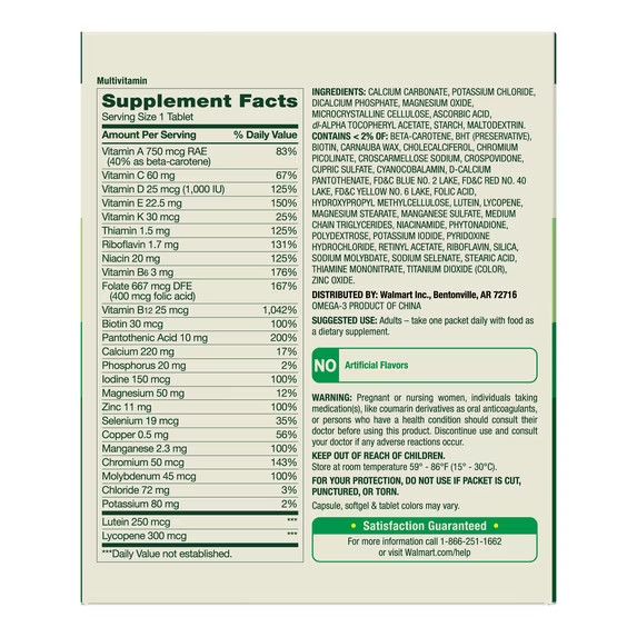 Spring Valley Adult Wellness Daily Pack Multivitamin 30 ct