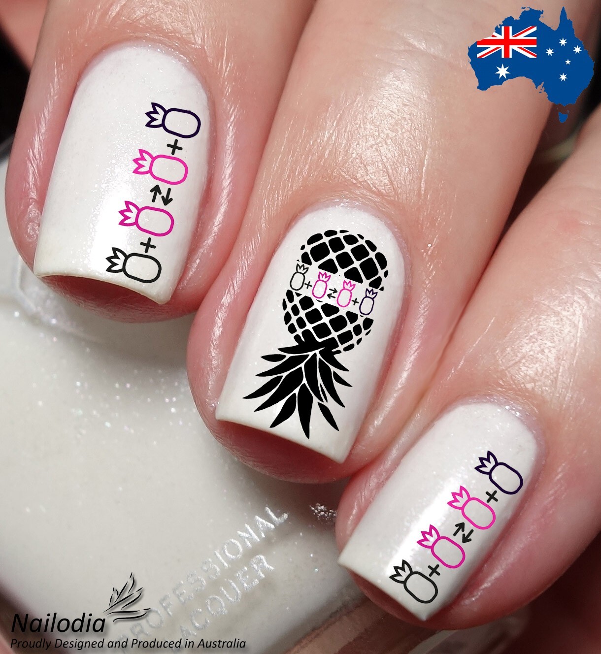 Upside down Pineapple Swinger Couple Married Benefits Nail Art Decal Sticker