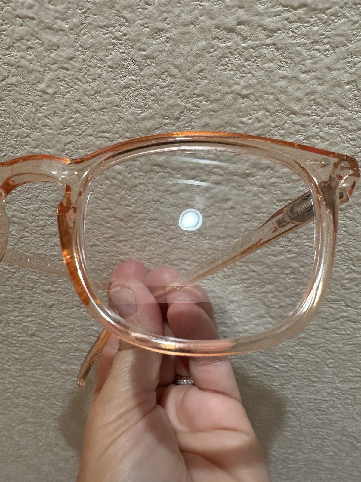 IZIPIZI Reading Glasses Peach Transparent Square Frame Taiwan +1.5 49-20-151