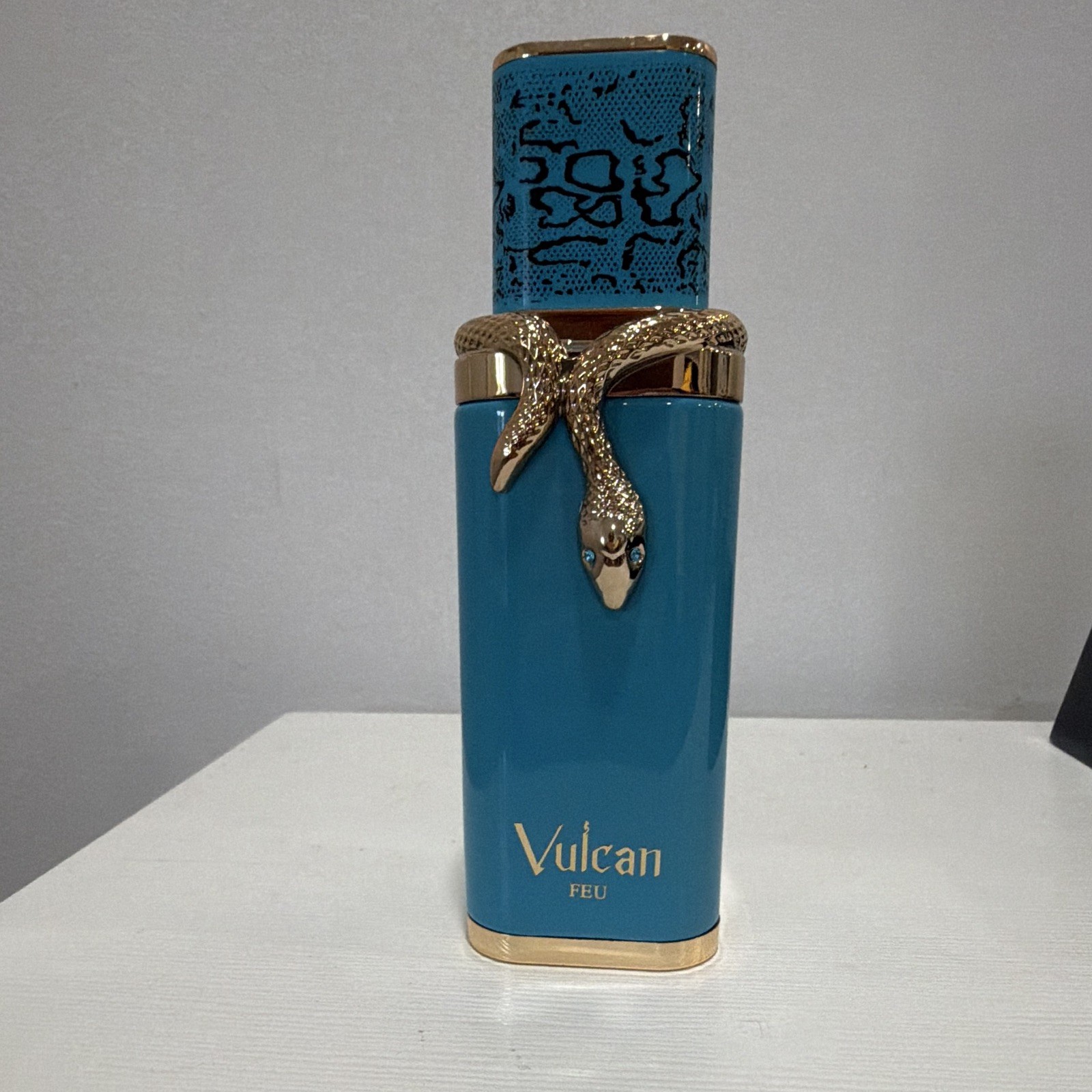 Vulcan FEU Unisex Fragrance 3.4 fl oz Blue Bottle w/ Gold Snake Design