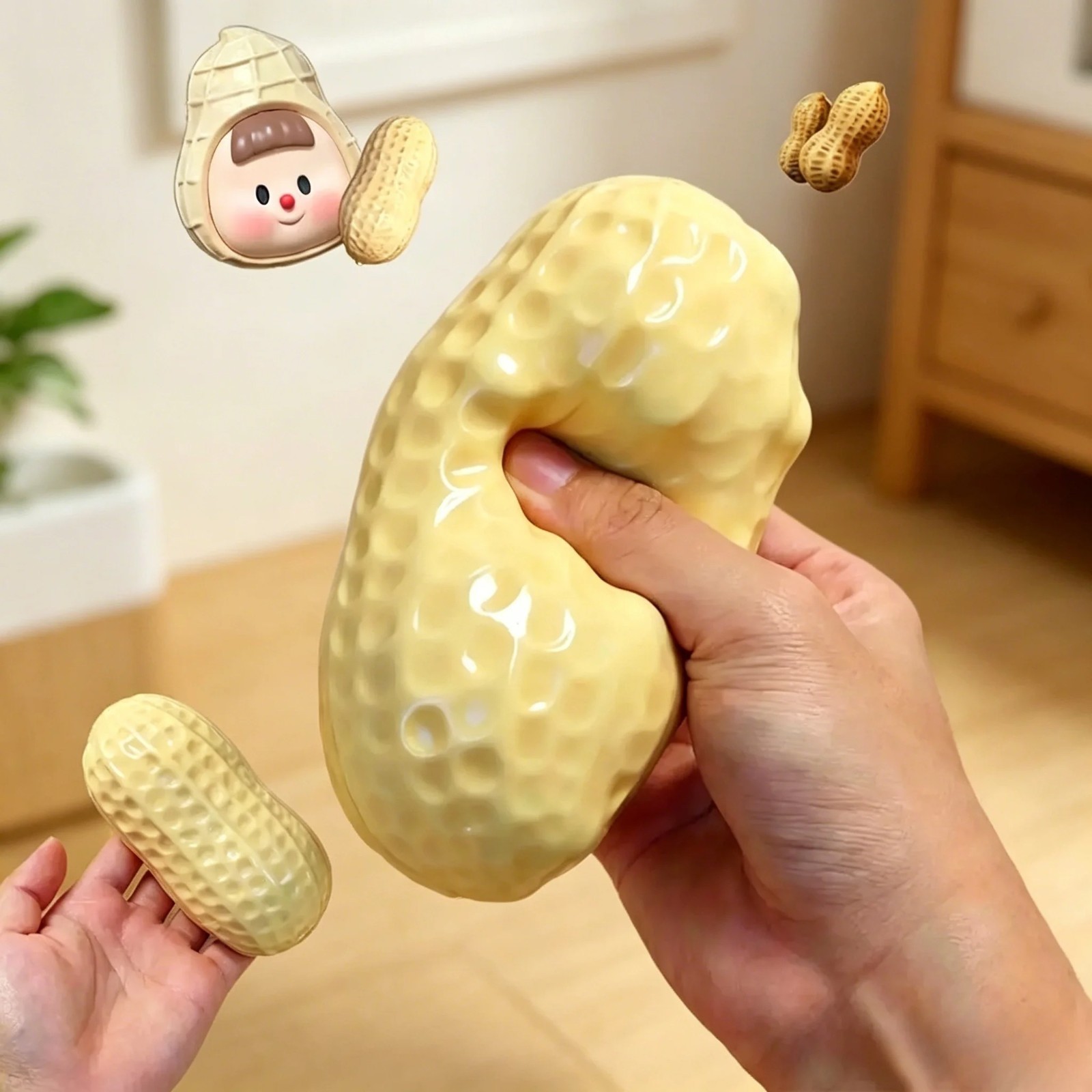 Peanut Stress Ball Squishy Toy Buttery-Soft Feel Fidget Sensory Squeeze