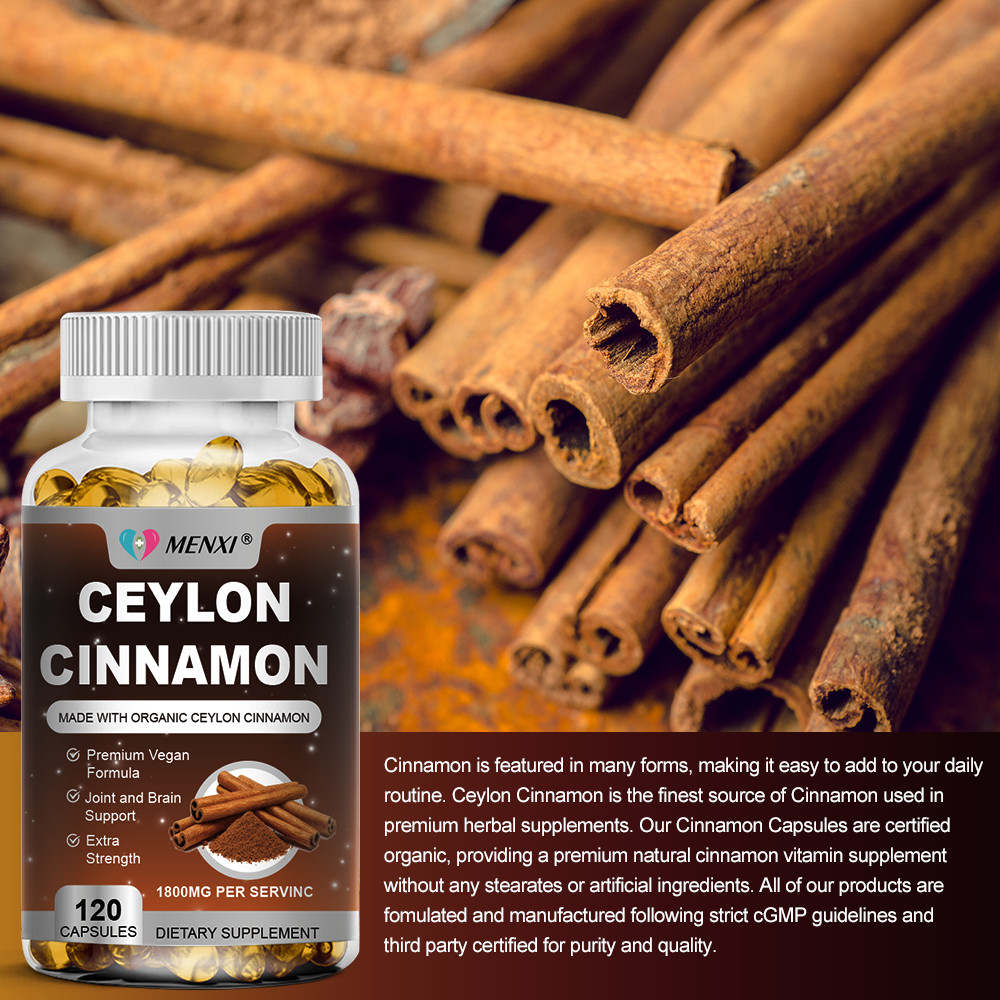 Organic Ceylon Cinnamon Capsules 1800mg Highest Potency Blood Sugar Heart Health