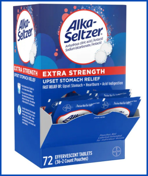 Alka-Seltzer Extra Strength Heartburn Relief 72 Tablet Fast Portable Acid Relief