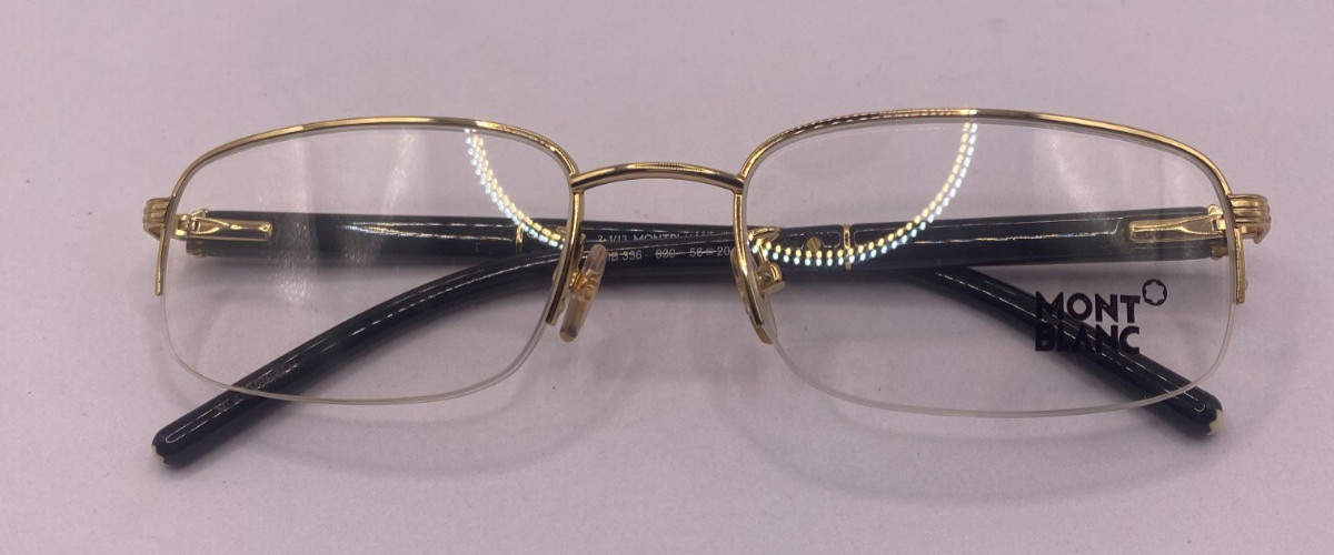 MONTBLANC FRAMES ONLY EYEGLASSES MB 336 030 GOLD BLACK 56-20-140