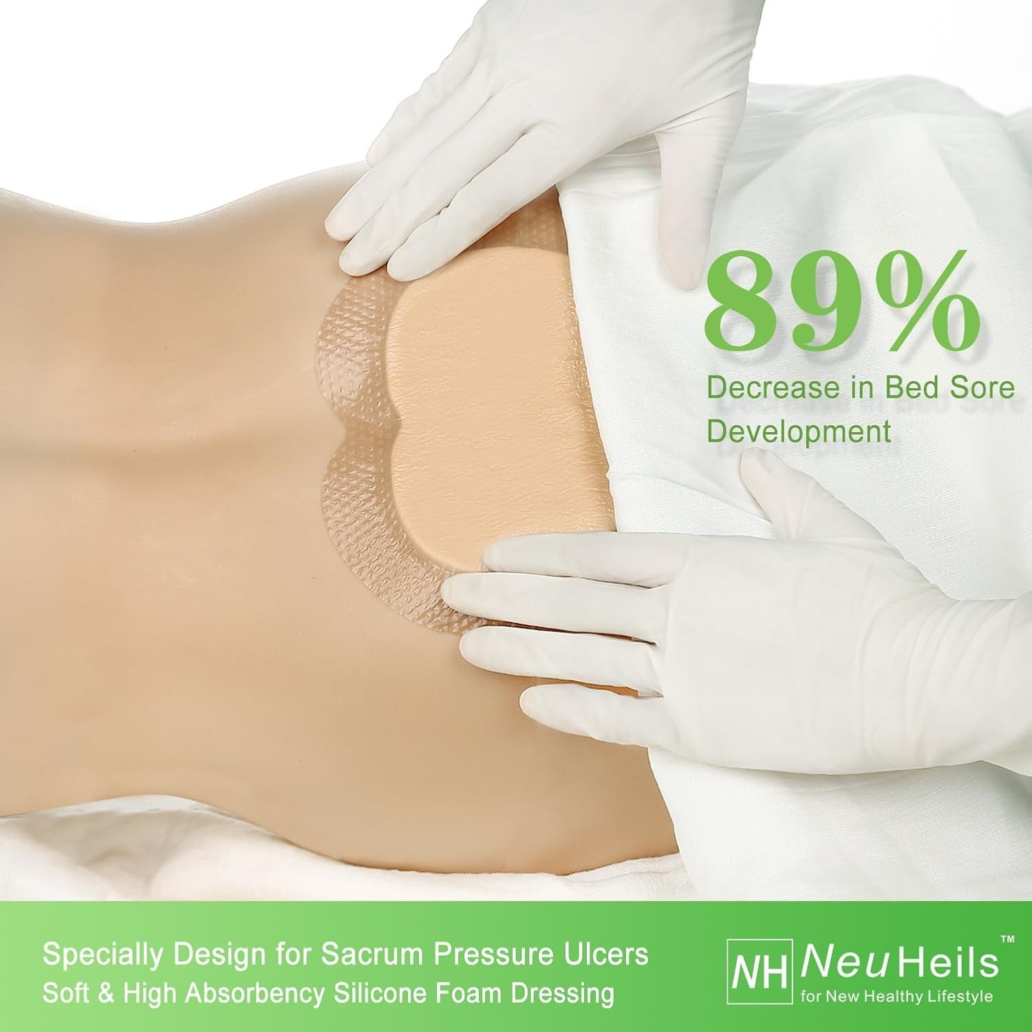 Sacrum Silicone Foam Dressing with Gentle Border for Sacral Ulcer, Pressure U…