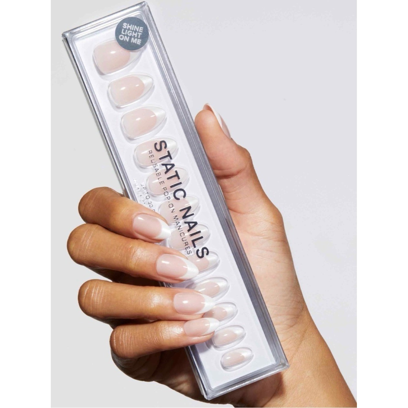 Static Nails Classic French Press-On Set — Nude & White