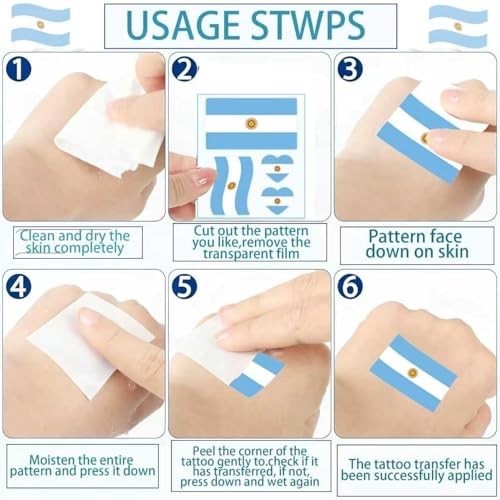 FIFA World Cup National Countries Flags Temporary Tattoo Face & Body Stickers