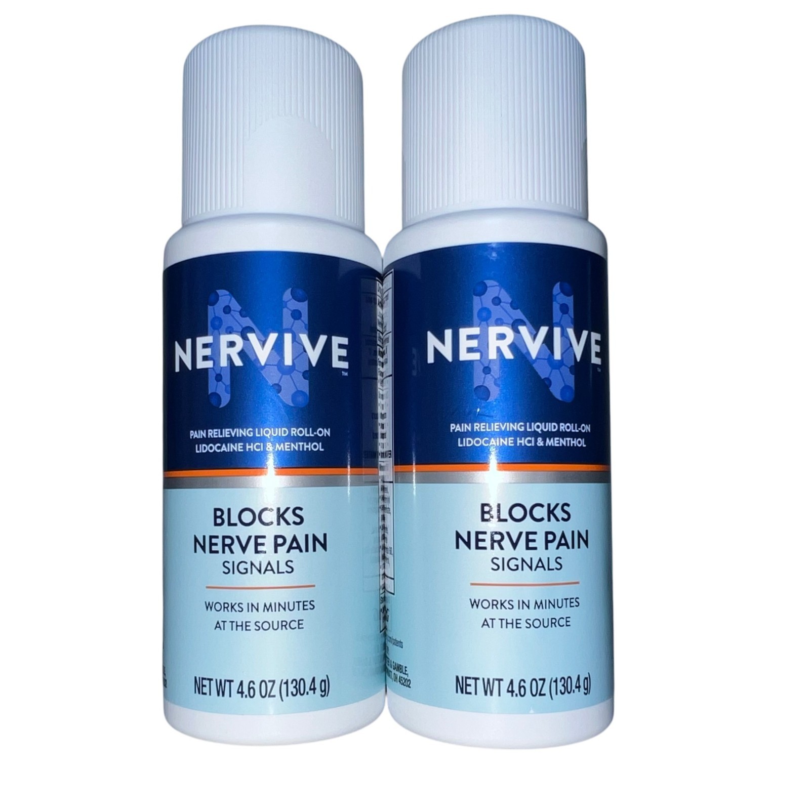 2x Nervive Liquid Roll On 4.6oz Each Exp 12/2027 Pain Relief Topical NEW