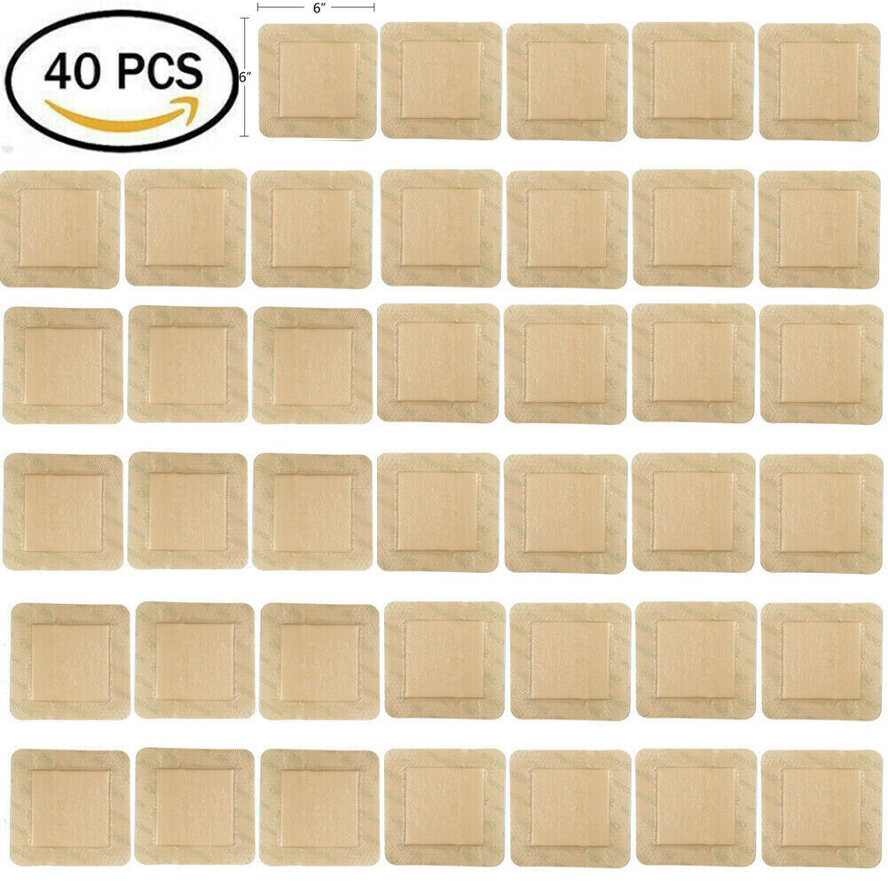 Adhesive Bordered Silicone Foam Dressing 6″X6″inch 5 DRESSINGS per BOX Dressings