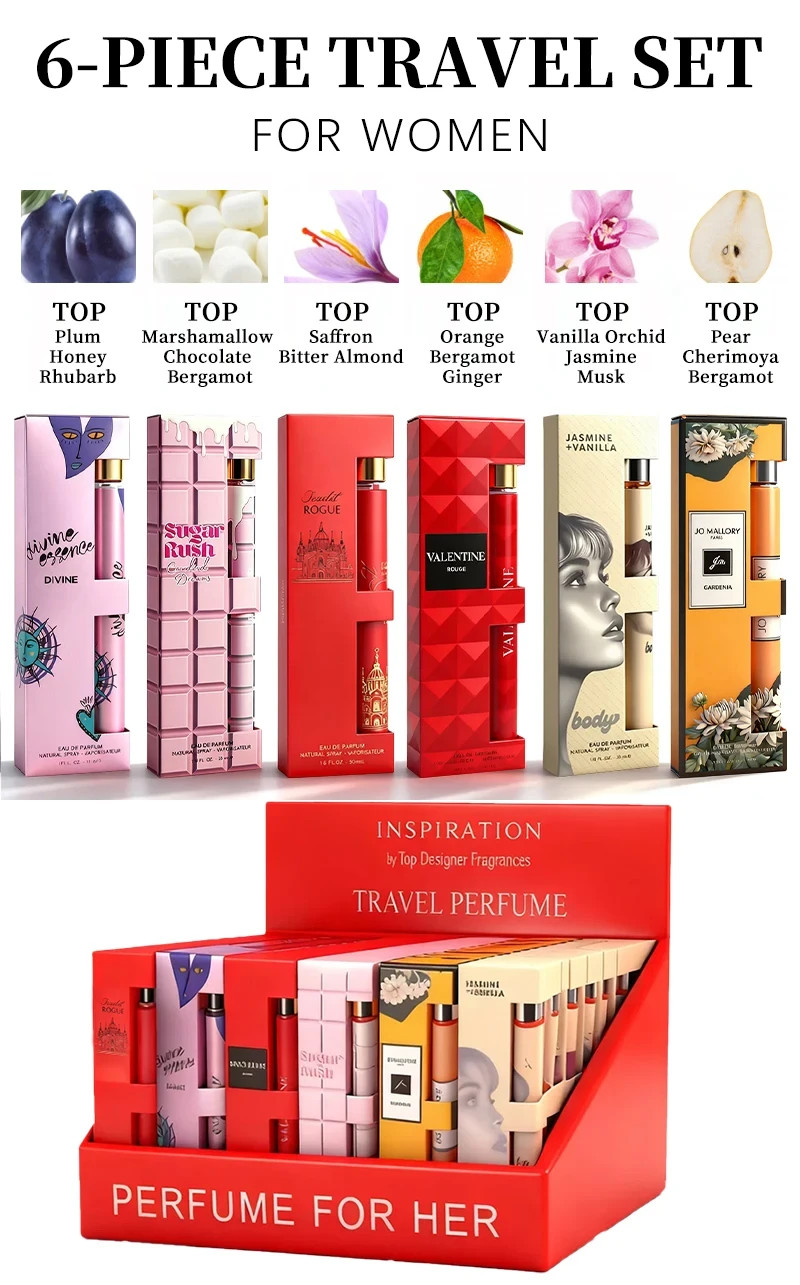 Women’s 6pc Travel Perfume Set – Long-Lasting Fragrance