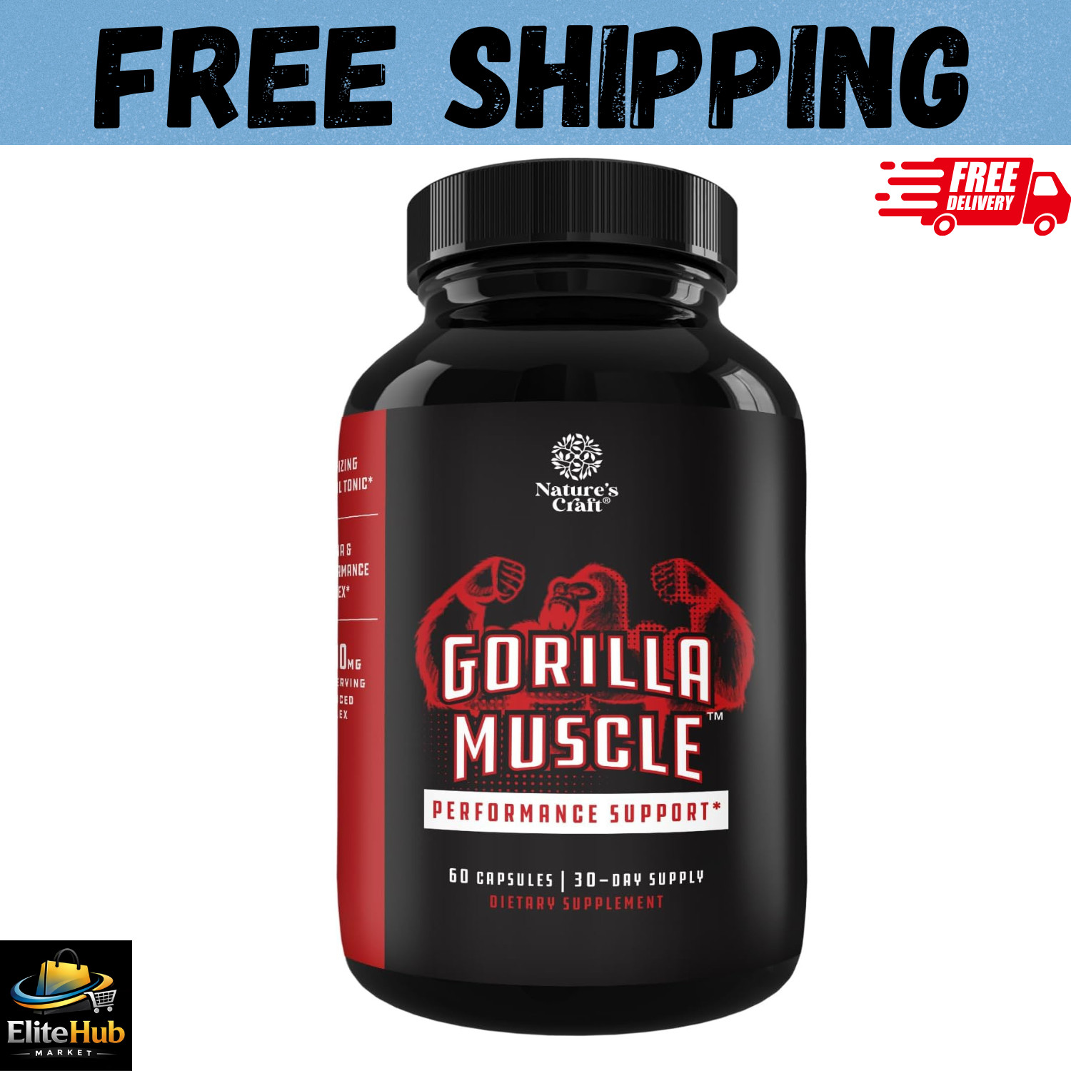 Legal STEROID ANABOLIC pills BULKING Testosterone Booster MUSCLE GROW, 60 cap…