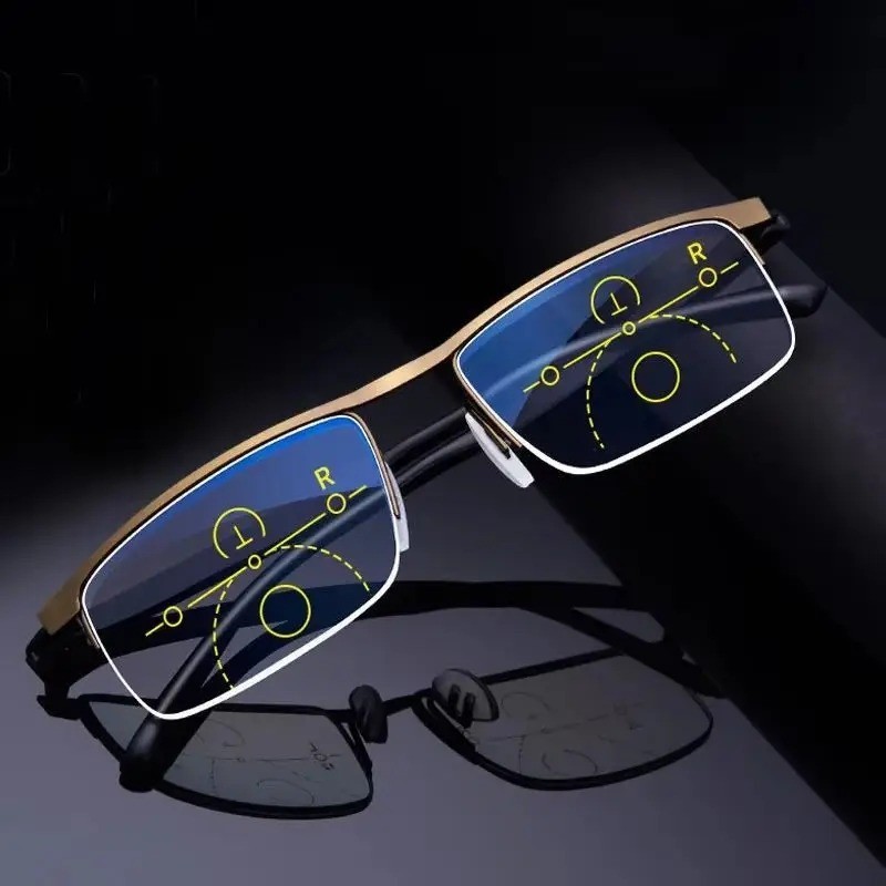Progressive Multifocal Reading Glasses Men Women Auto-Focus Blue Light Blocks