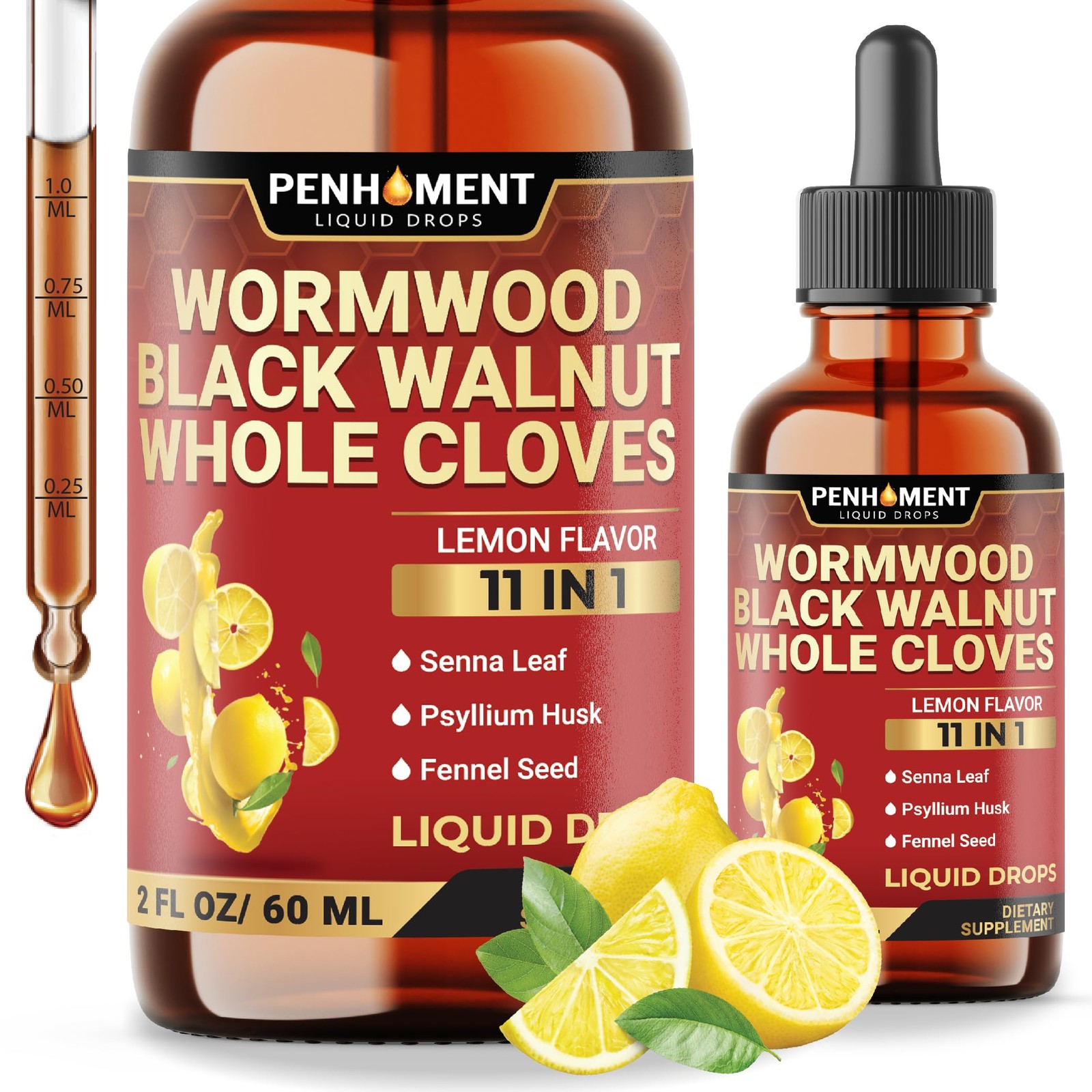 11 in 1 Wormwood Liquid Drops with Black Walnut 2 Fl Oz (Pack of 1)