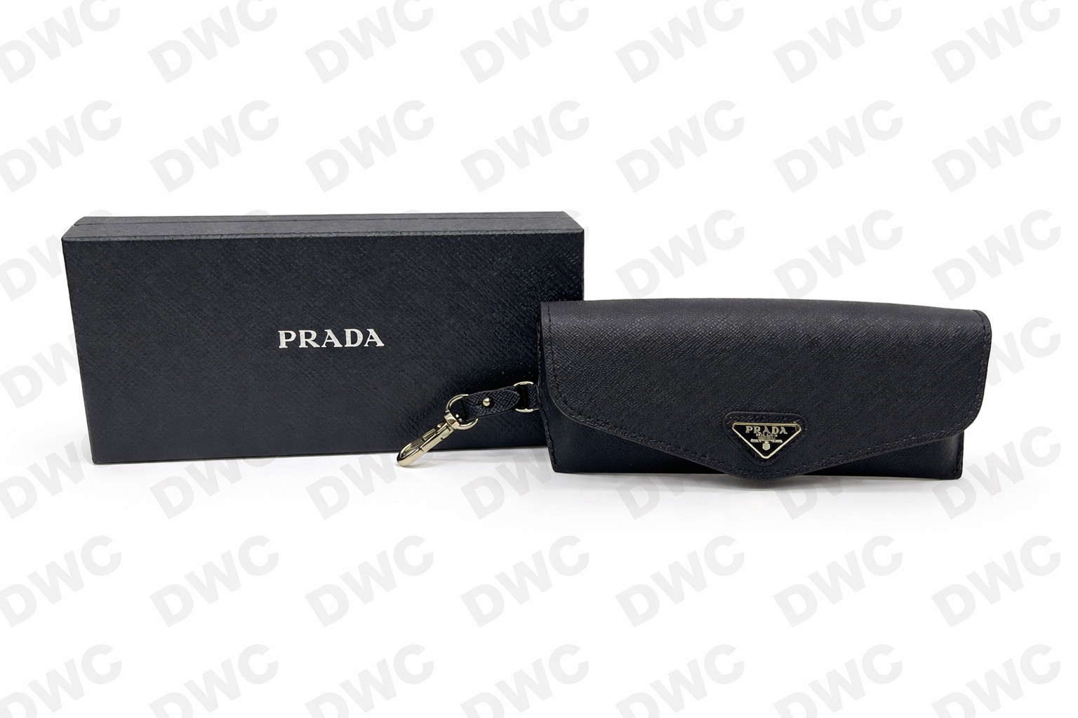 Prada Saffiano Soft Leather Case for Eyeglasses Sunglasses w/ Cloth & Box