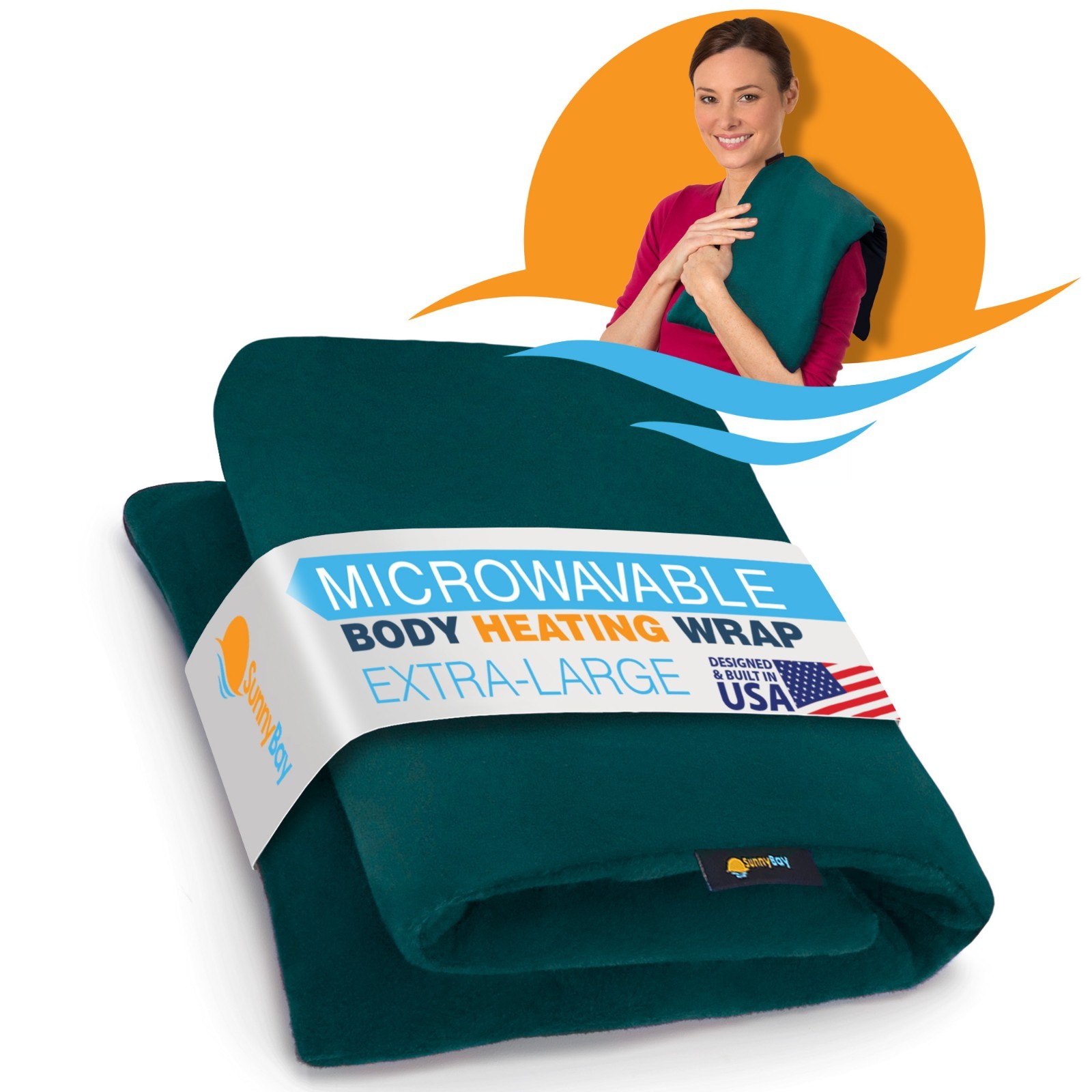 SunnyBay 10×24 IN Large Microwave Heating Pad-Washable Fleece Cover-Wheat Filled