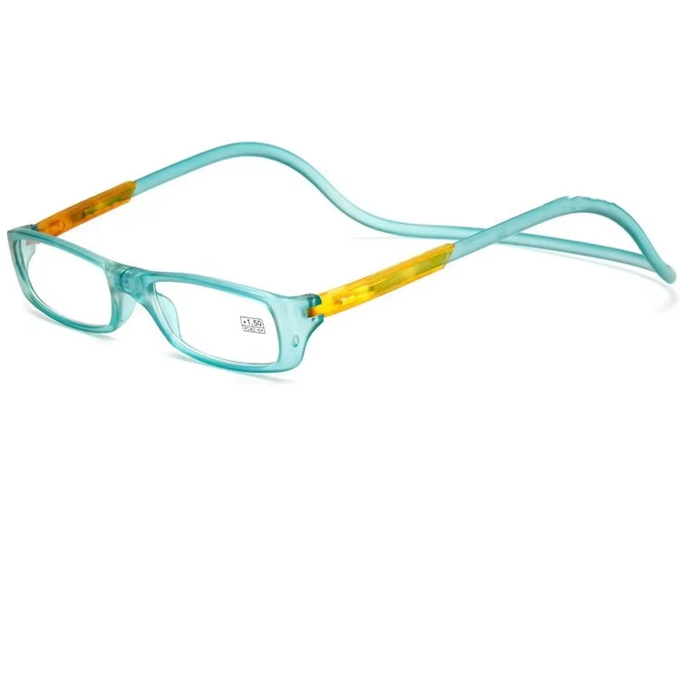 Hanging Magnetic Reading Glasses Adjustable Eyeglasses Front Click Connect Neck