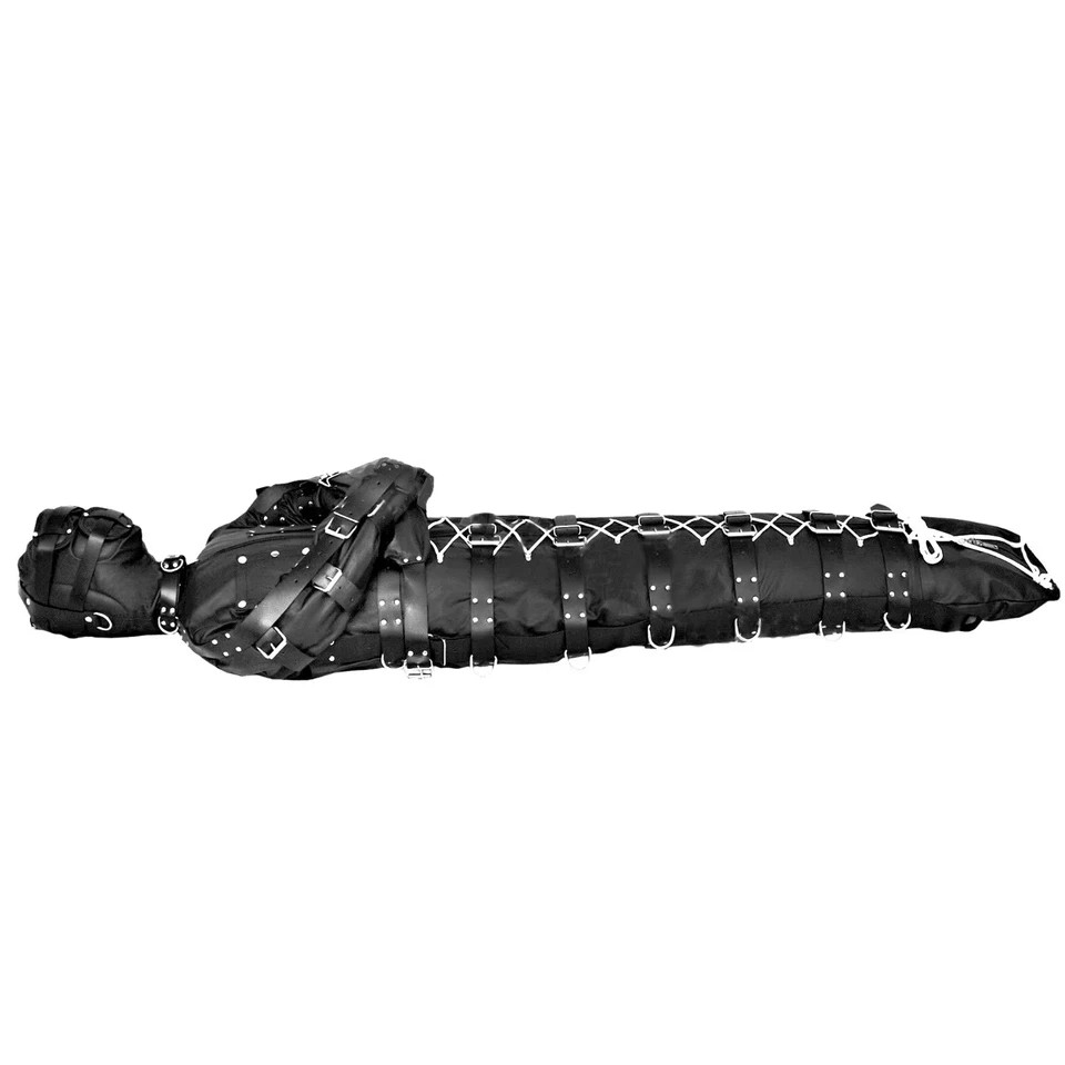 Sleeping Sack BDSM Bondage Bag Premium Real Leather Restraint Adjustable Straps