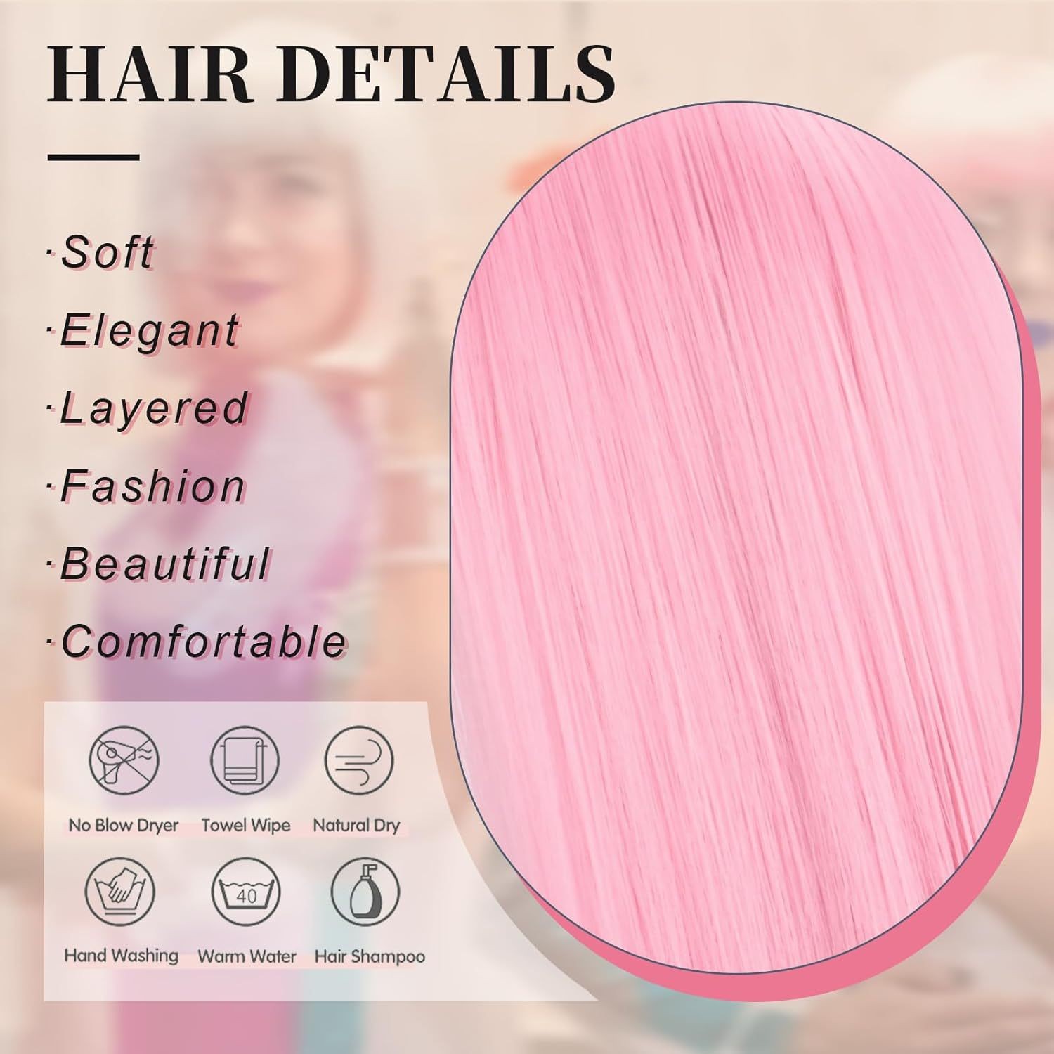 Bangs Short Straight Heat Resistant Synthetic Wig Multiple Colors Full Head Wig