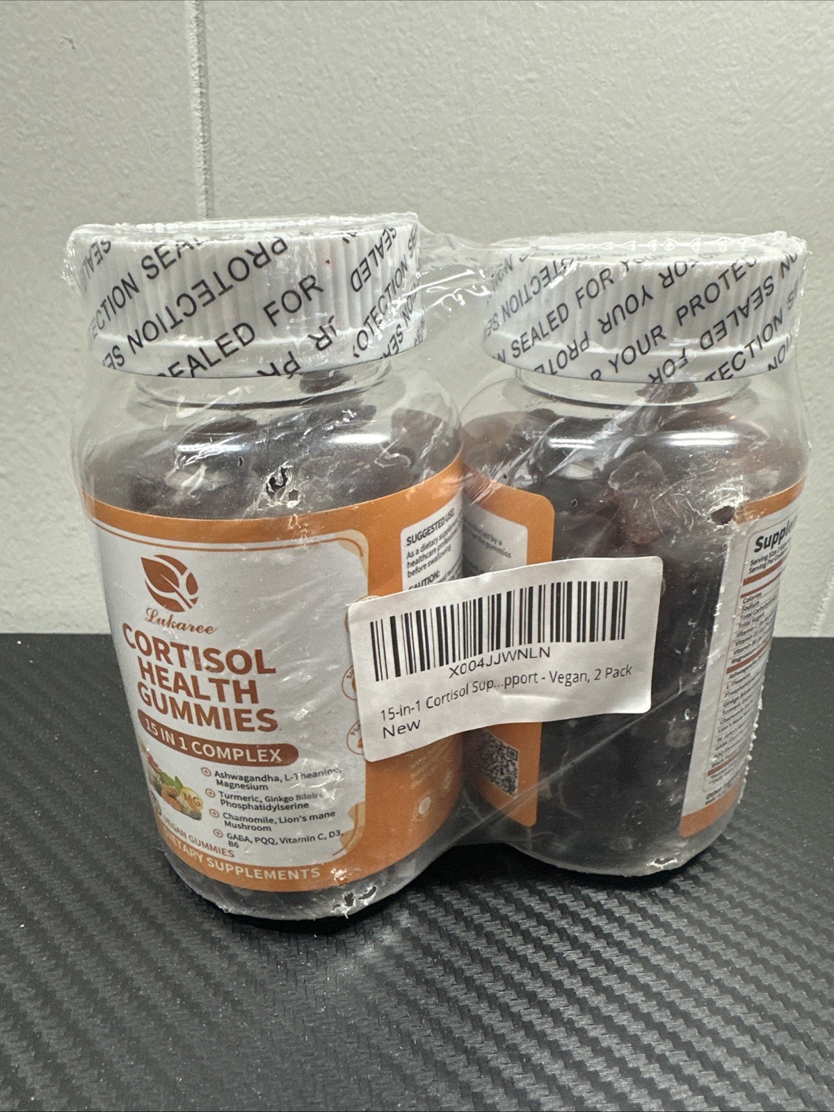 Lukaree Cortisol Health Gummies 15-in-1 Complex 60 Vegan Gummies Each 2 Pack V3