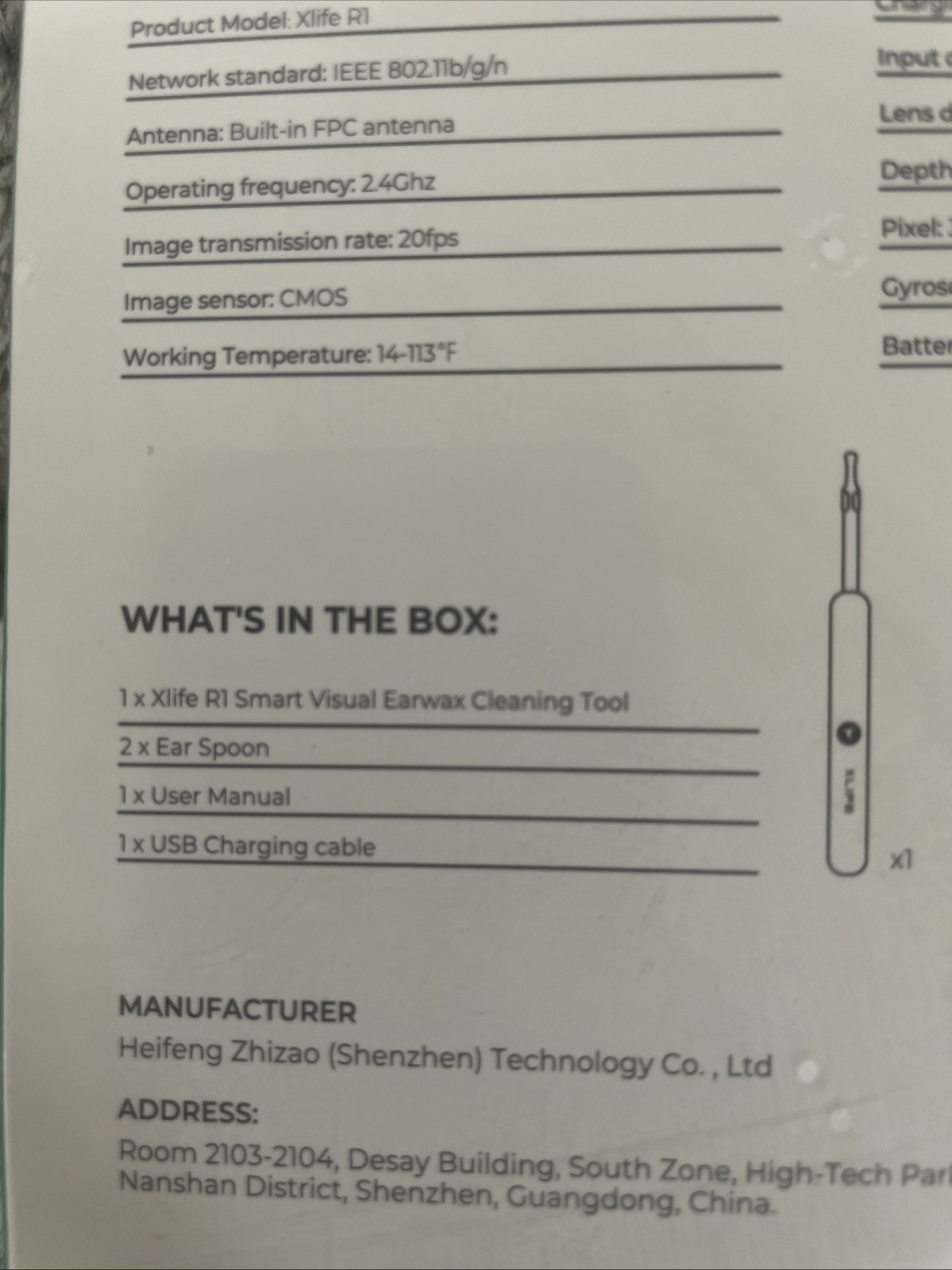 Xlife R1 Smart Visual Earwax Removal Cleaning Tool New Sealed In Box
