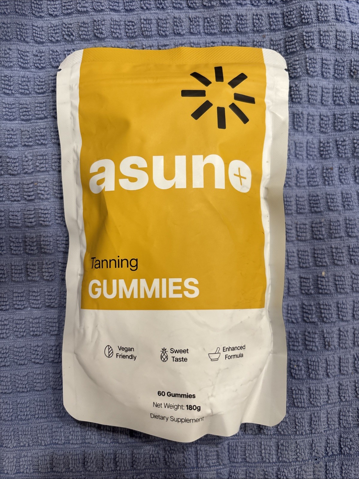 Tanning Gummies Beta Carotene Peach Mango Vegan 60 CT Astaxanthin Asuno