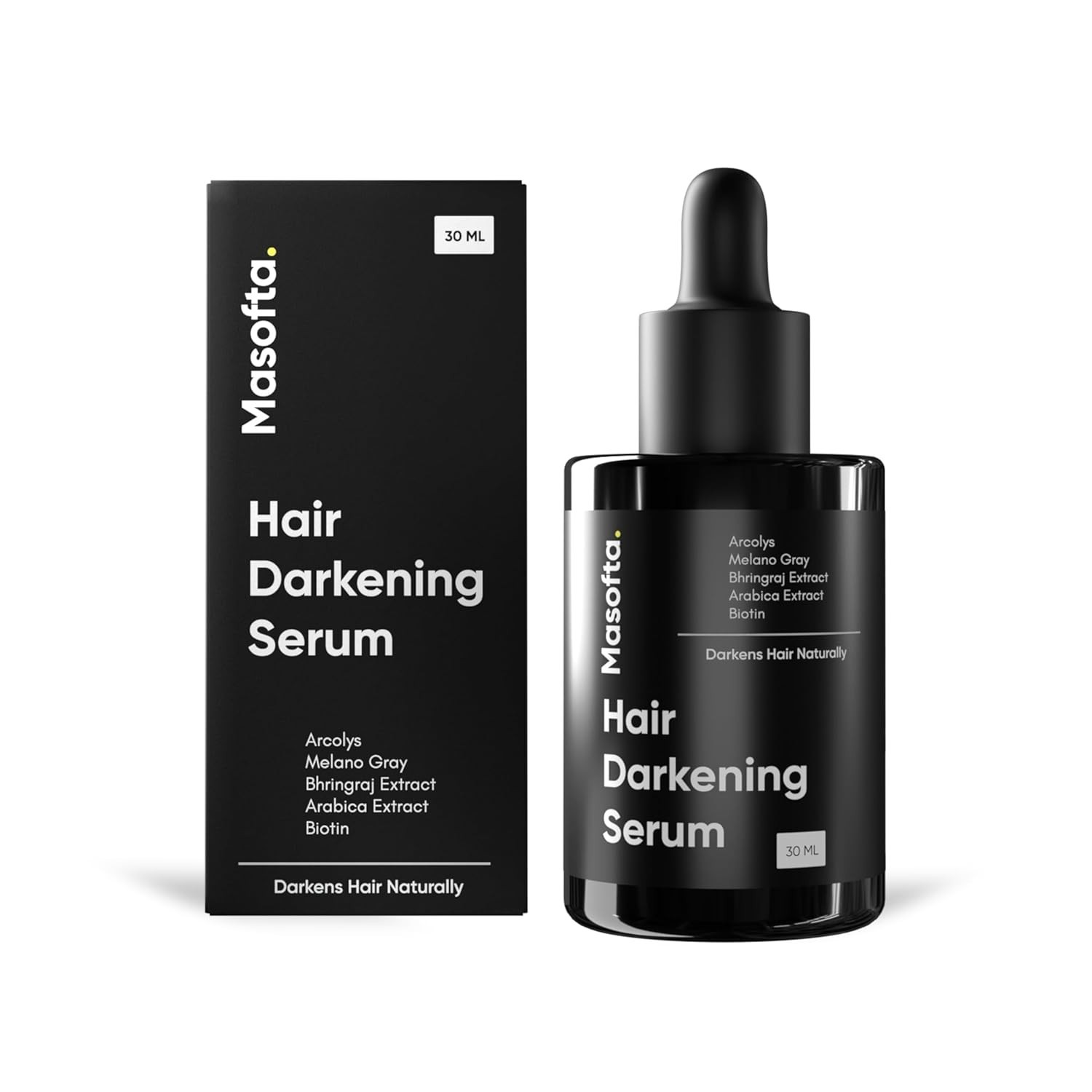 Masofta Anti Grey Hair Darkening Serum Natural Reverse Arcolys Biotin 30ml