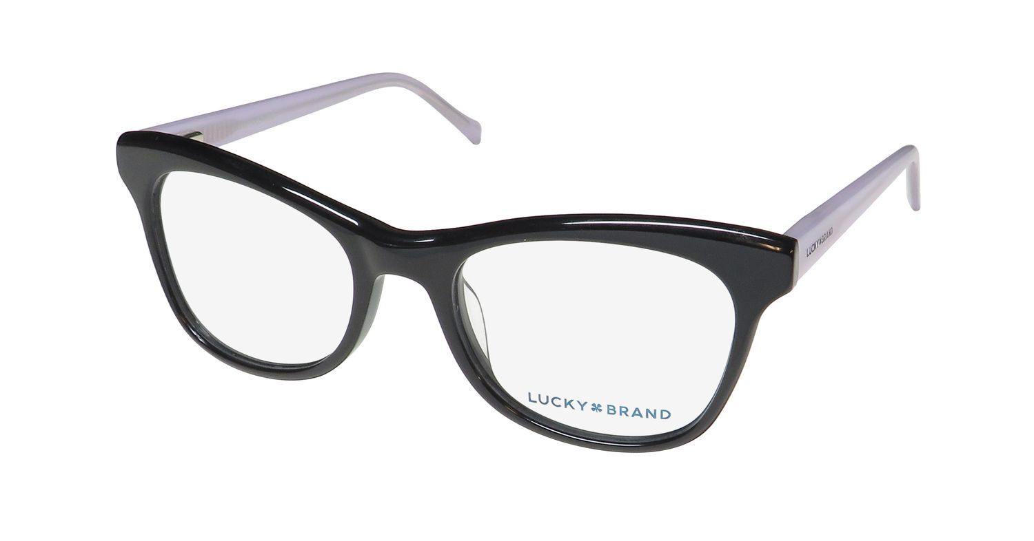 NEW LUCKY BRAND D708 EYEWEAR FULL-RIM BLACK BLACK PLASTIC CAT EYE