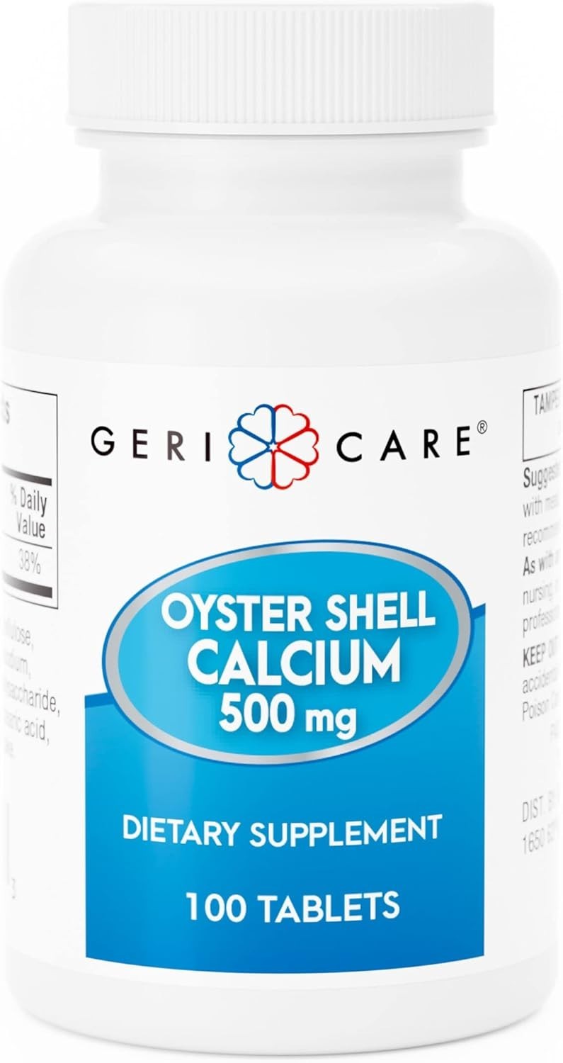 500 mg Oyster Shell Calcium Tablets – Easy to Swallow, 100 Count for All Ages