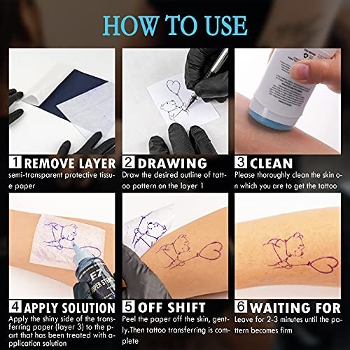 Tattoo Transfer Paper 110 Sheets A4 Size Stencil Paper for Tattooing to Skin