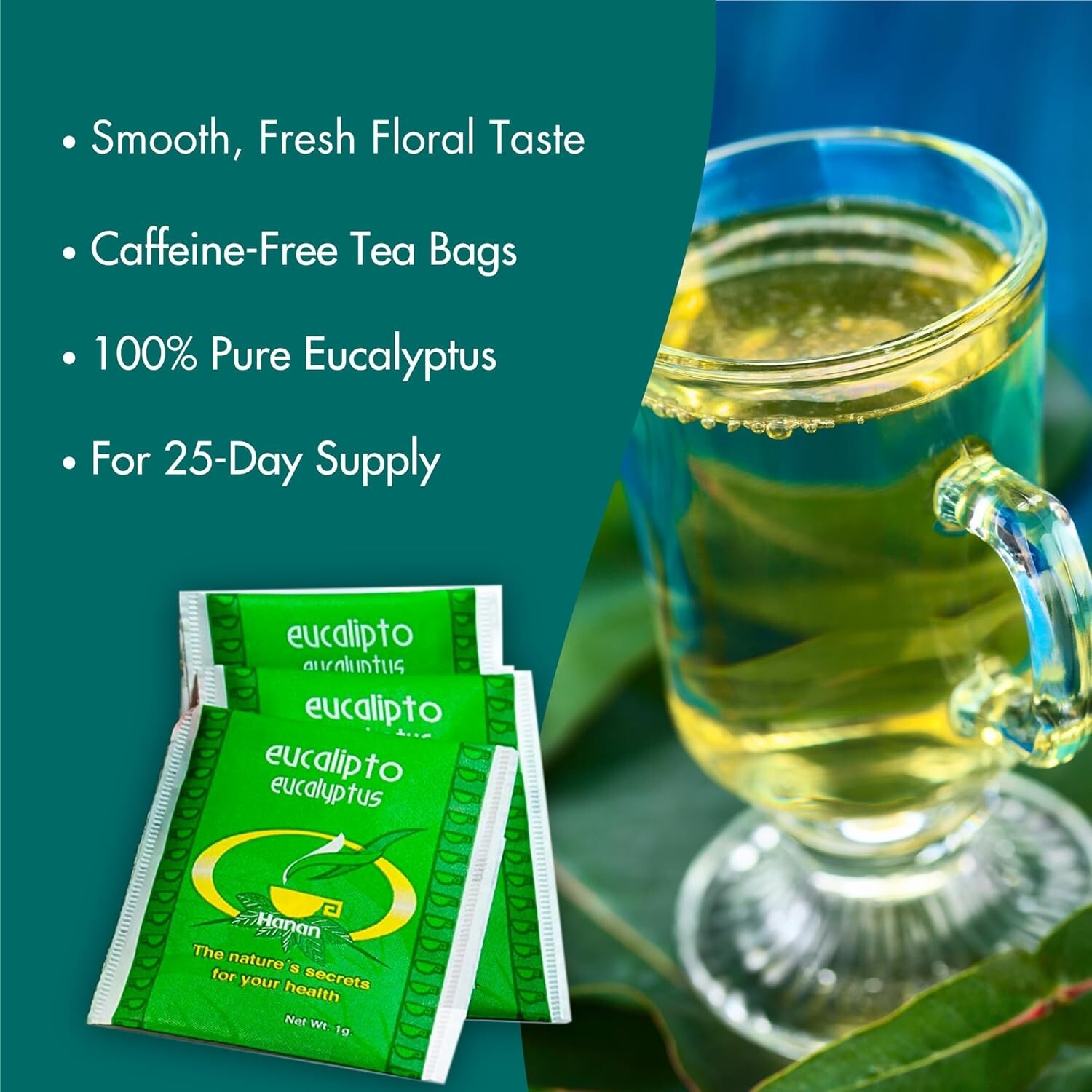 Eucalyptus 50 Tea Bags – Eucalipto Herbal Tea Dried Eucalyptus Leaves from Peru