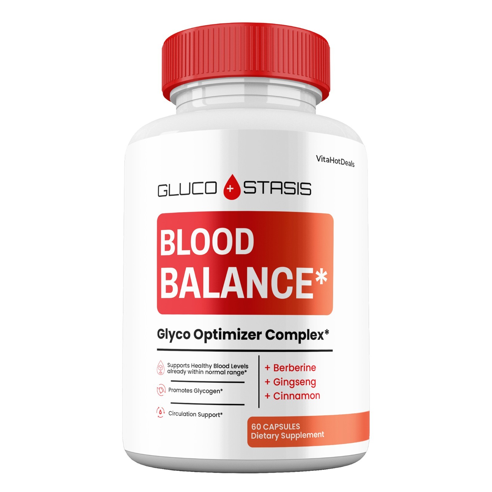 Gluco Stasis Blood Balance Capsules, Max Strength , GlucoStasis Pills (5 Pack)