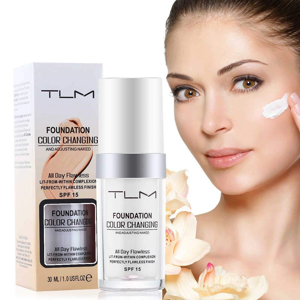 TLM Colour Changing Foundation Liquid Base Makeup Change To Your Skin Tone 30ml