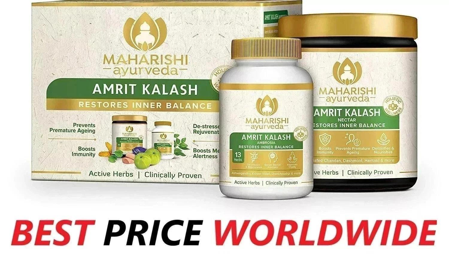 Maharishi Ayurveda Amrit Kalash Combo Pack 600gm Nectar Paste + 60 Tablets