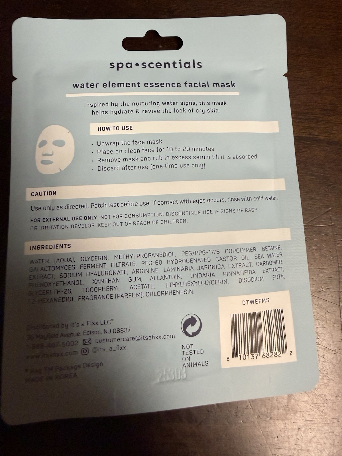 8 PC Spa Scentials Element Essence Face Serums And Masks ~Air Earth Water Fire~