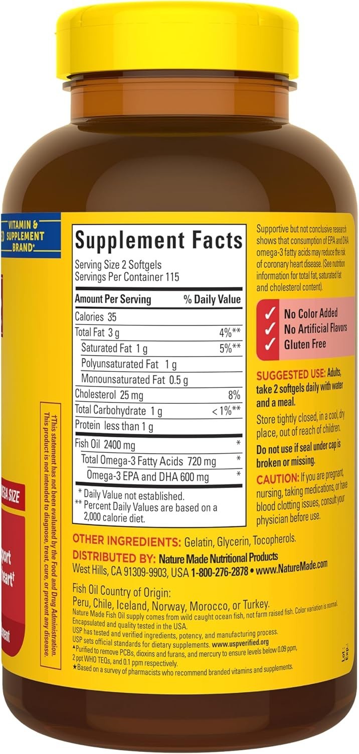 Omega 3 Fish Oil Softgels for Heart Health
