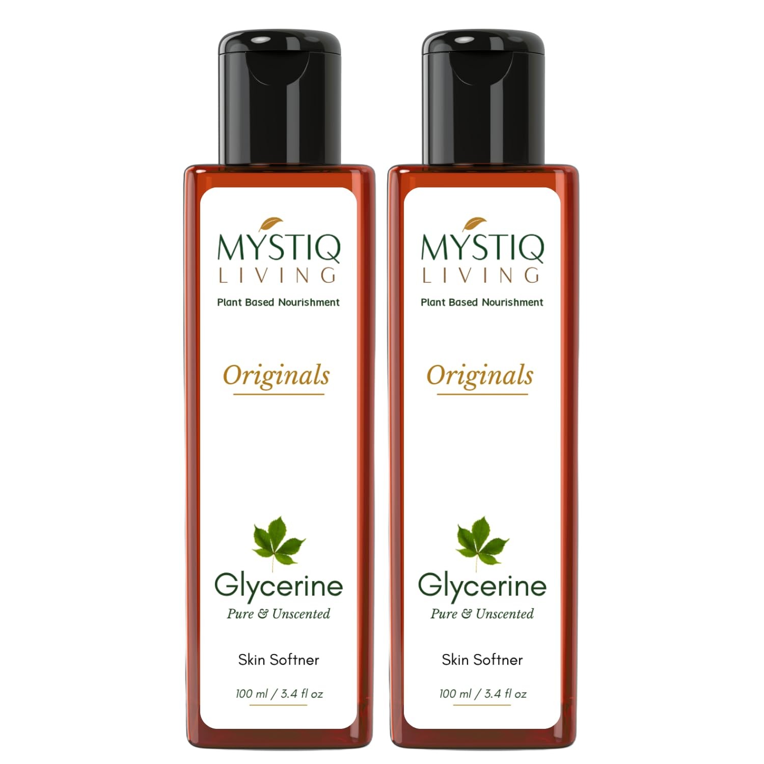 Mystiq Living Glycerine – Plant Based, Unscented, 2 Pack, 200 ML Total