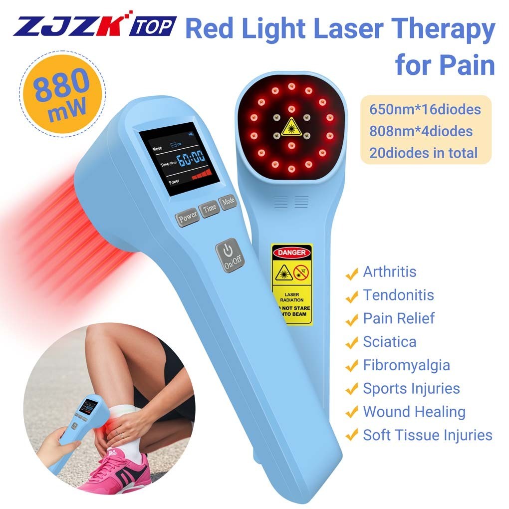 Home Laser Therapy 880mW for Pain Relief & Inflammation 650nm & 808nm Wavelengt