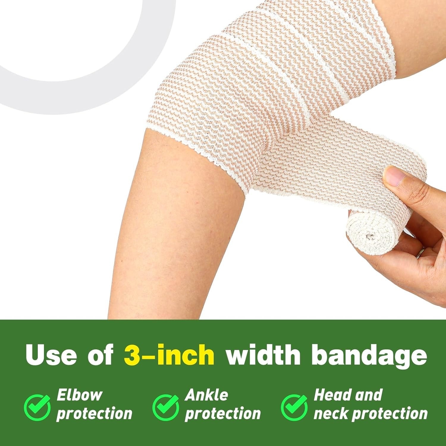 10 Pack 3″ Elastic Bandage Wrap Compression Bandage for Legs Knees Ankles