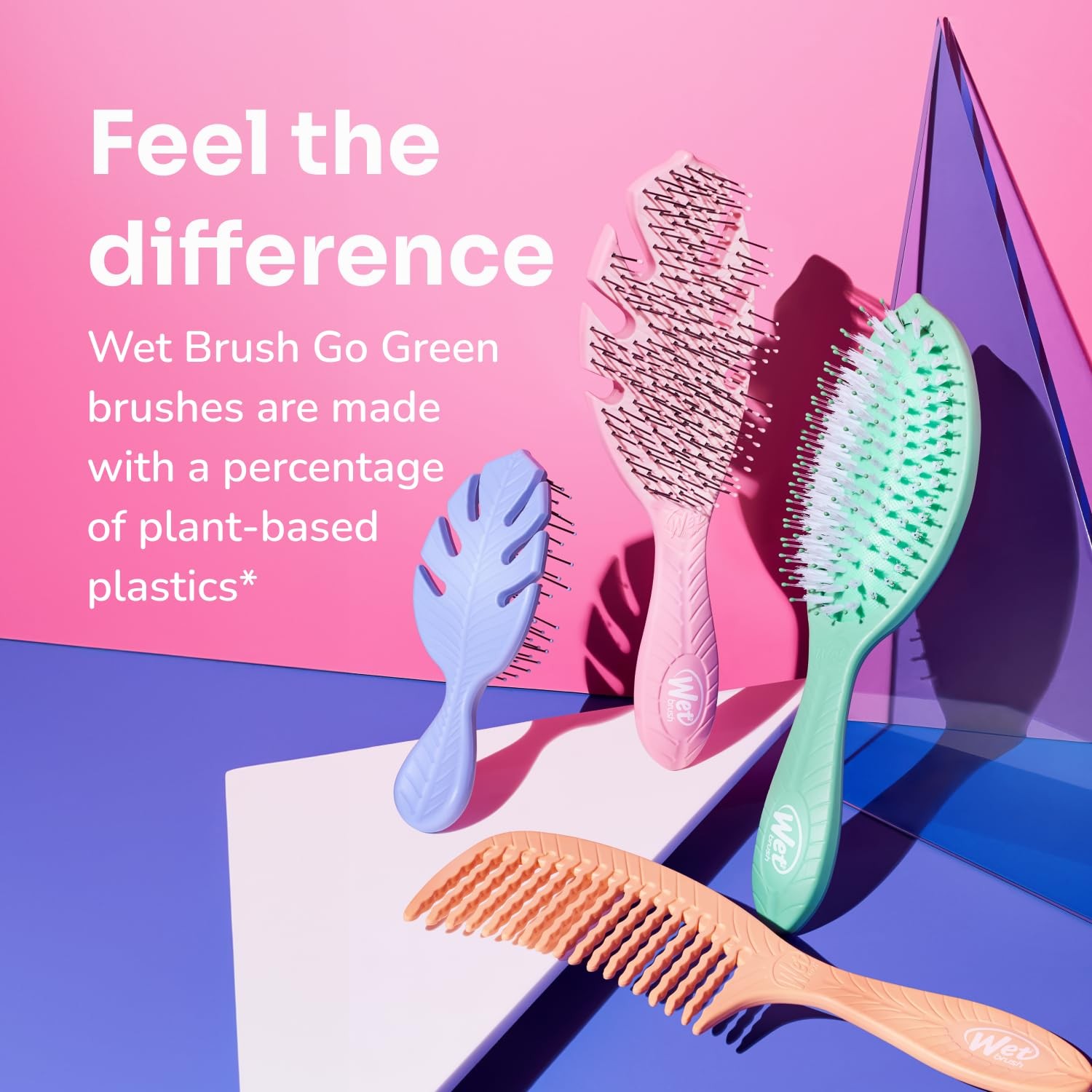 Wet Brush Go Green Mini Detangler Green – Detangling Travel Hair Brush –
