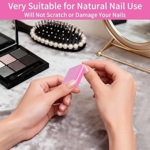 50PCS Mini Nail Buffer Block,Nail File,100/180 Grit Double Sided Sponge