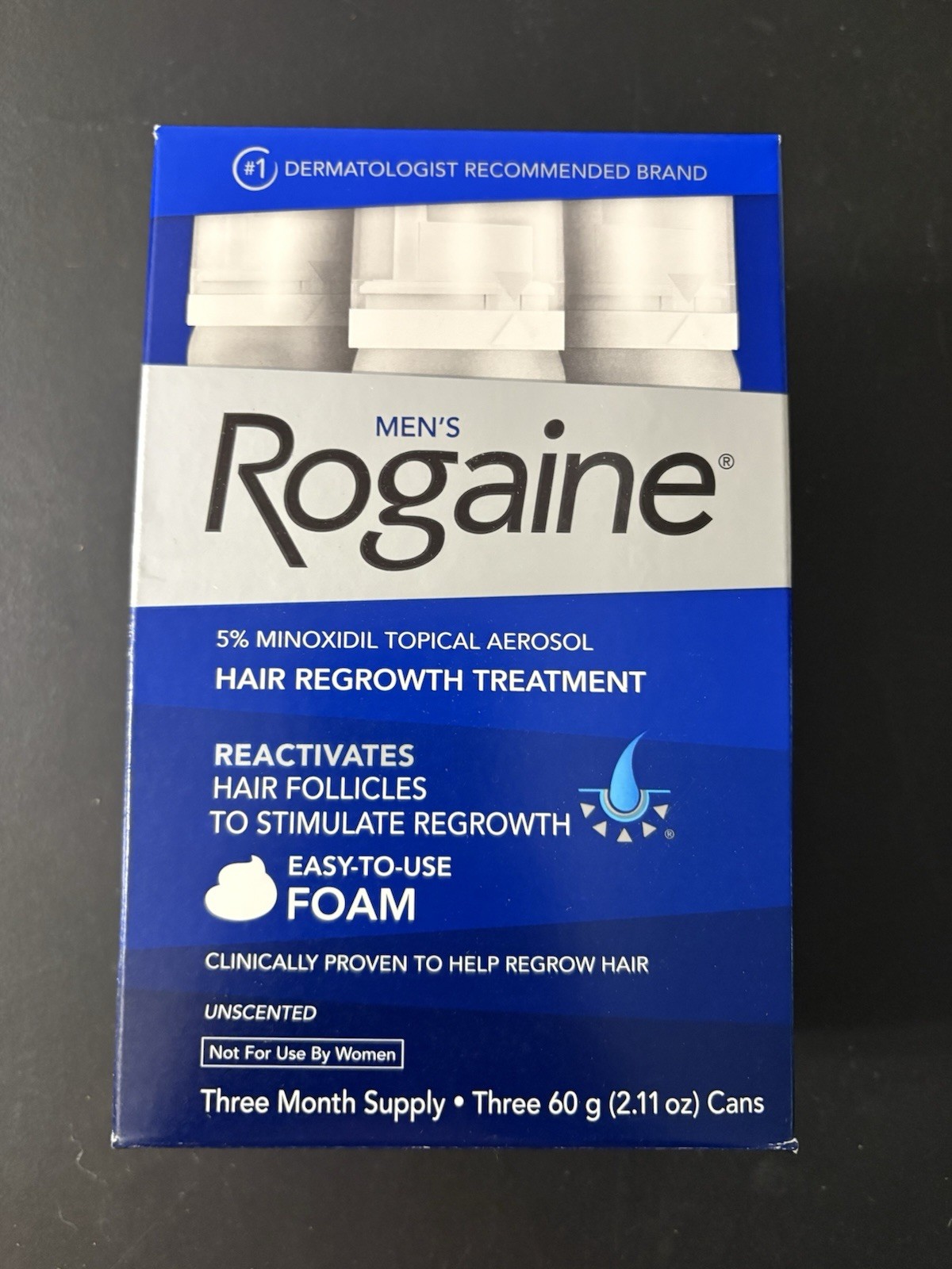 Men’s Rogaine 5% Minoxidil Hair Regrowth Treatment Three Months
