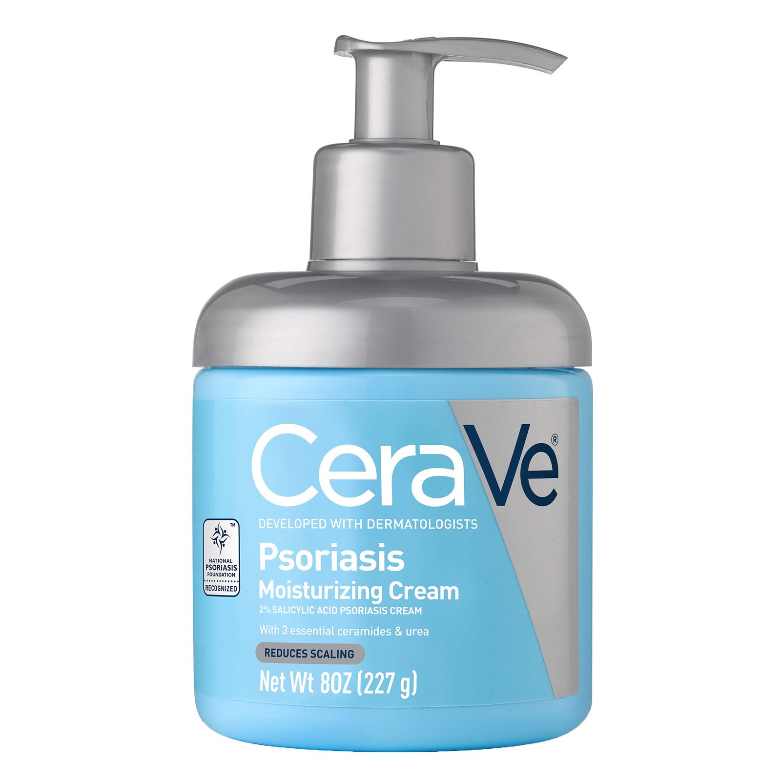 CeraVe Moisturizing Cream for Psoriasis Treatment, 8 Ounce (Pack of 1), blue