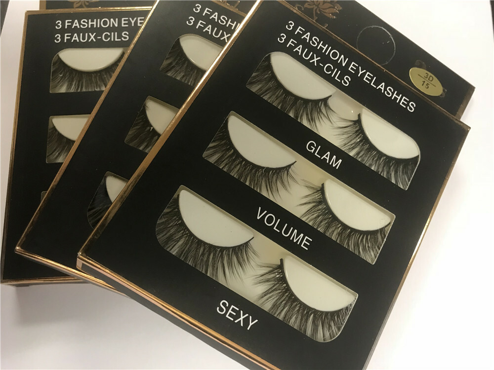 3 6 15 Pairs 100% Real 3D Mink Makeup Cross False Eyelashes Eye Lashes Handmade