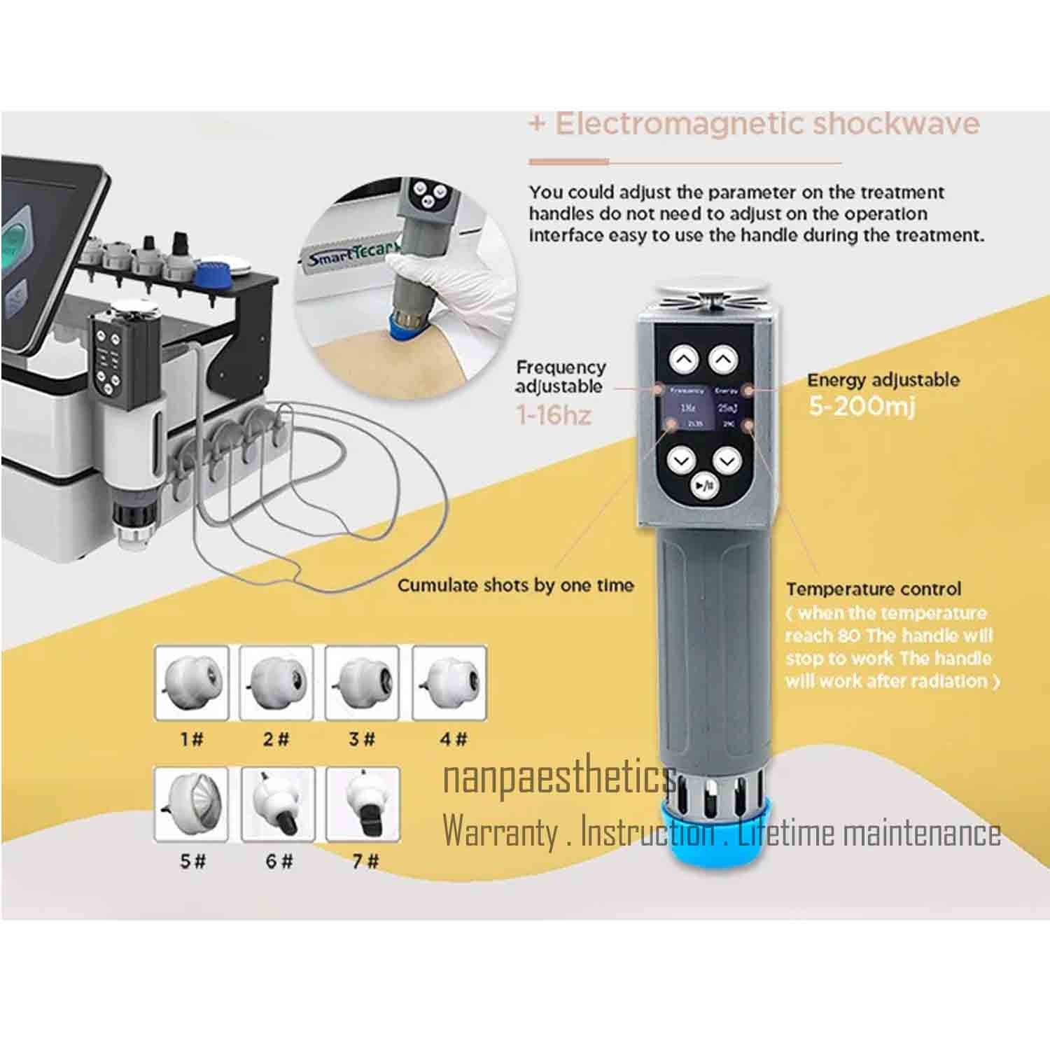 3in1 Smart Tecar Wave Shockwave Therapy Machine Physio Pain Relief Body Slimming