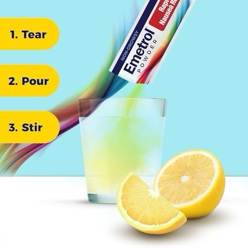 18pack Emetrol Powder Rapid Nausea Relief Lemon Flavor Non-Drowsy Exp. 01/26
