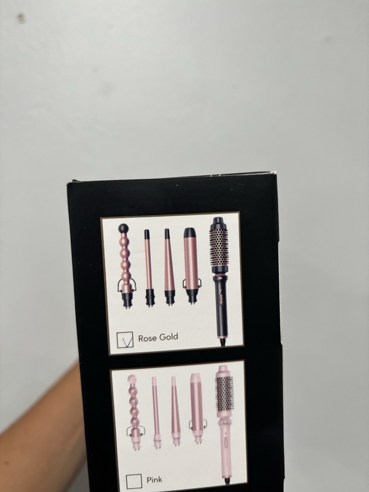 WAVYTALK 5-In-1 Ceramic Interchangeable Curling Wand Set Dual Voltage Rose Gold