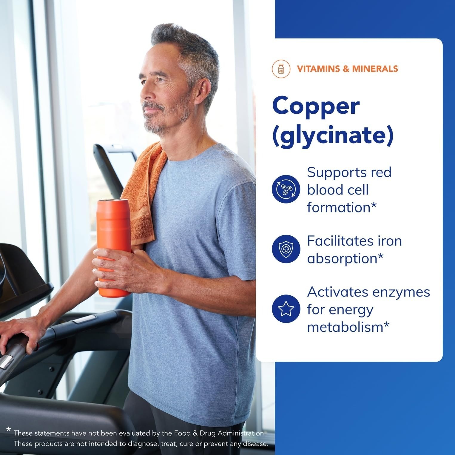 Copper Glycinate 60 Capsules – 2 mg Copper Supplement for Energy & Metabolism