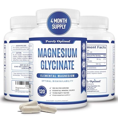 Magnesium Glycinate 500mg 120 Capsules Sleep Support
